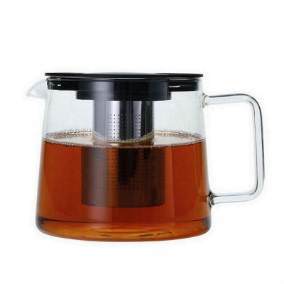 Чайник стеклянный заварочный 1500 мл пластиковая крышка прямоугольная ручка фильтр сталь Skandi Mallony