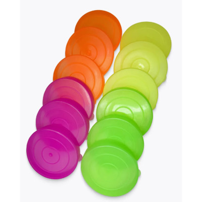 Набор пластиковых крышек 12 шт d 82 см к стеклобанке Радуга