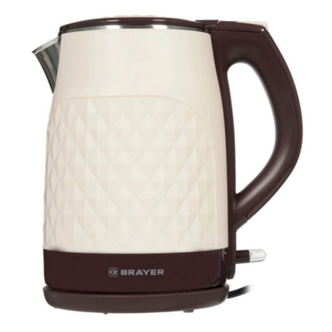 Чайник металлический электрический 1,5 л 2,2 кВт покрытие Cool Touch бежевый Brayer