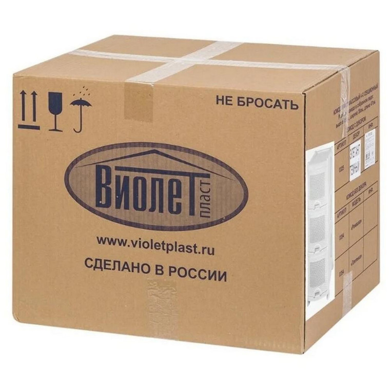 Фотография Комод пластиковый 3-х секционный 390*470*730 мм белый Плетенка Violet