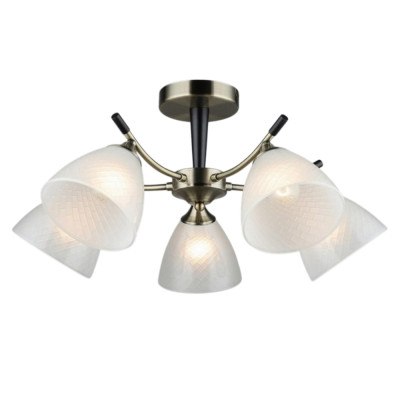 Люстра 5 плафонов 58*27,5 см Е27 60Вт 20м2 плафон стекло бронза Baizheng