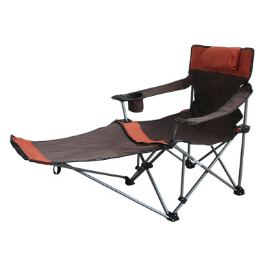 Кресло-шезлонг туристическое складное 150*75*74 см до 120 кг оранжевый Baizheng
