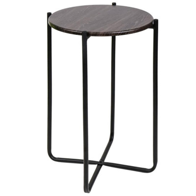 Стол МДФ журнальный 430х430х650 мм дуб шале/черный Nika