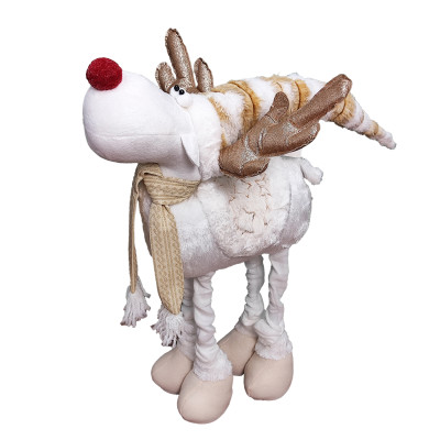 Фигурка новогодняя 80 см четвероногий бело коричневый Олень NP-5082 Baizheng