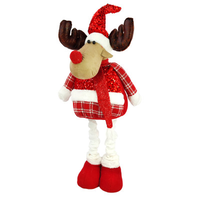Фигурка новогодняя 90 см телескопические ножки красный Олень NP-5080 Baizheng