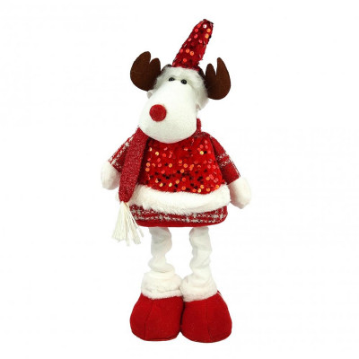 Фигурка новогодняя 60 см телескопические ножки красный Олень NP-5062 Baizheng