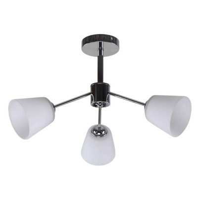 Люстра 3 плафона 57*57*36 см Е27 60Вт 12м2 плафон стекло хром Baizheng