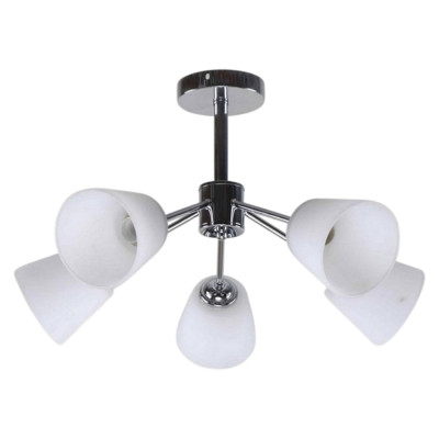 Люстра 5 плафонов 57*57*36 см Е27 60Вт 20м2 плафон стекло хром Baizheng