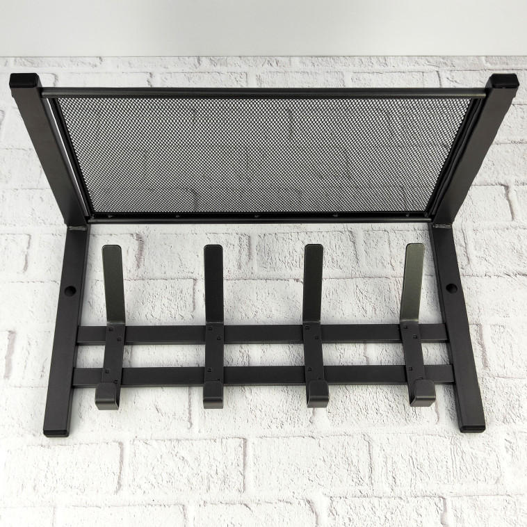 Изображение Вешалка металлическая настенная  34х8,5х16,8 см 3 двойных крючков белый Торонто 3 ЗМИ