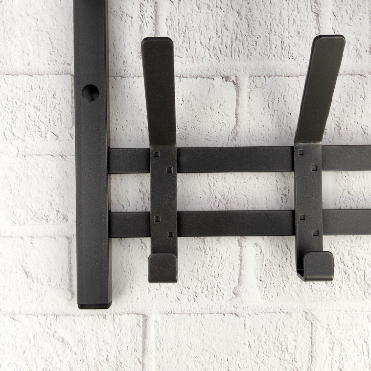 Картинка Вешалка металлическая настенная  34х8,5х16,8 см 3 двойных крючков белый Торонто 3 ЗМИ