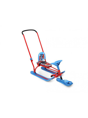 Снегокат металлический h-260 мм до 60 кг складная спинка толкатель kids sporcar Twiny2+ Nika