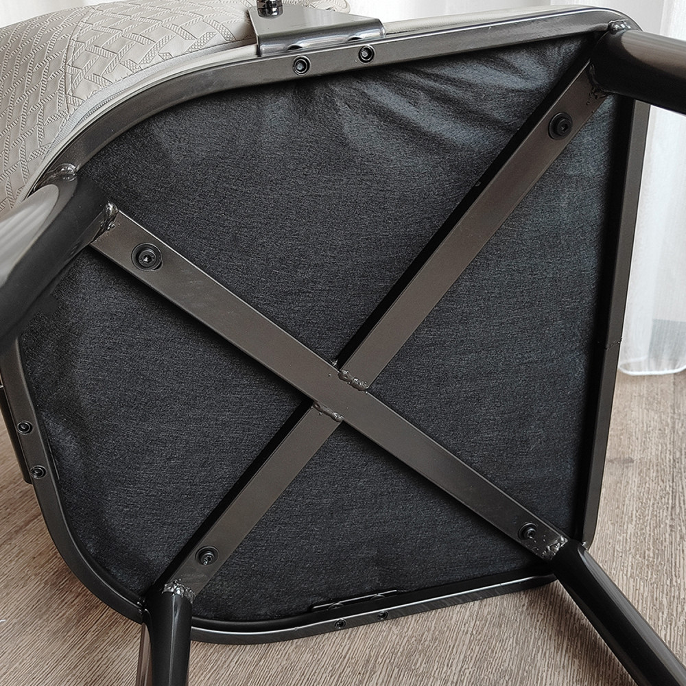Стул металлический Baizheng 90×49×46 см, искусственная кожа, песочный, до 150 кг