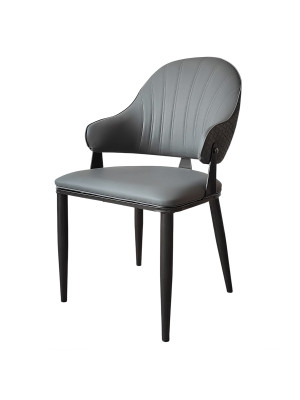 Стул металлический Baizheng 90×49×46 см, искусственная кожа, серый, до 150 кг