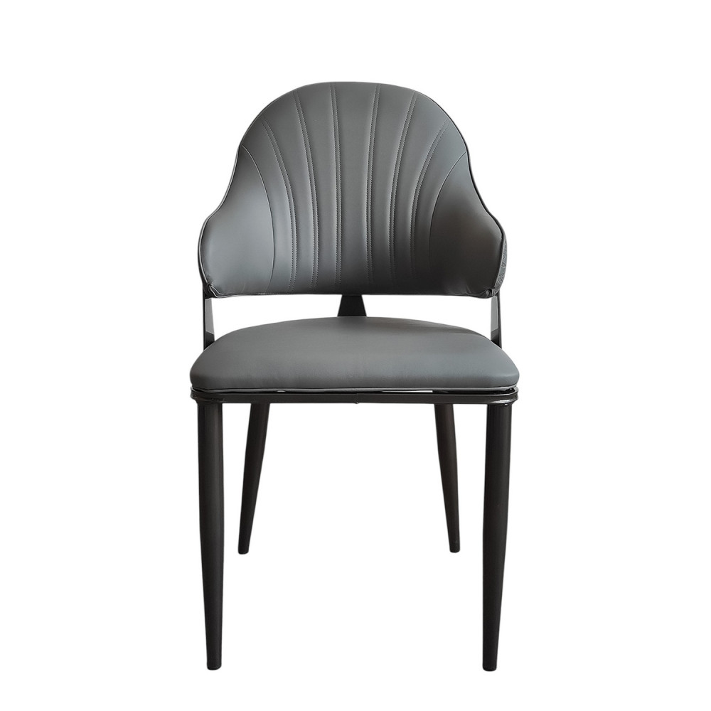 Стул металлический Baizheng 90×49×46 см, искусственная кожа, серый, до 150 кг