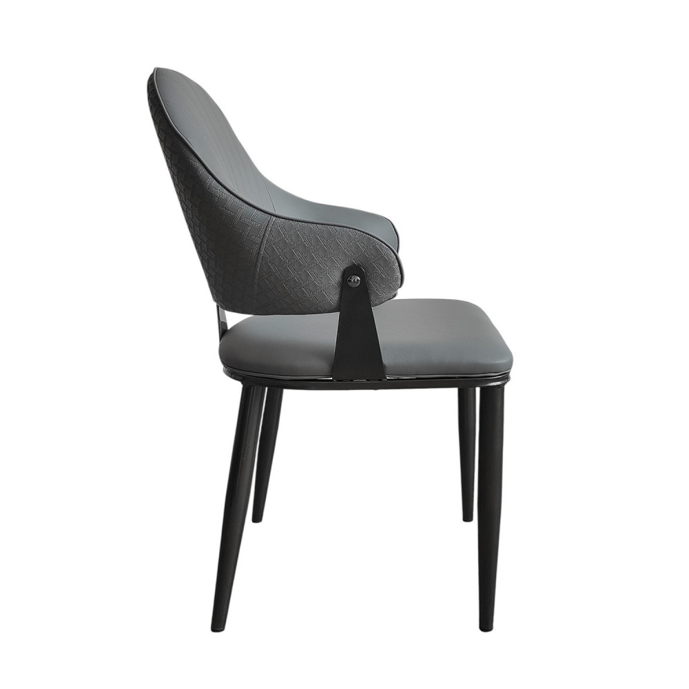 Стул металлический Baizheng 90×49×46 см, искусственная кожа, серый, до 150 кг