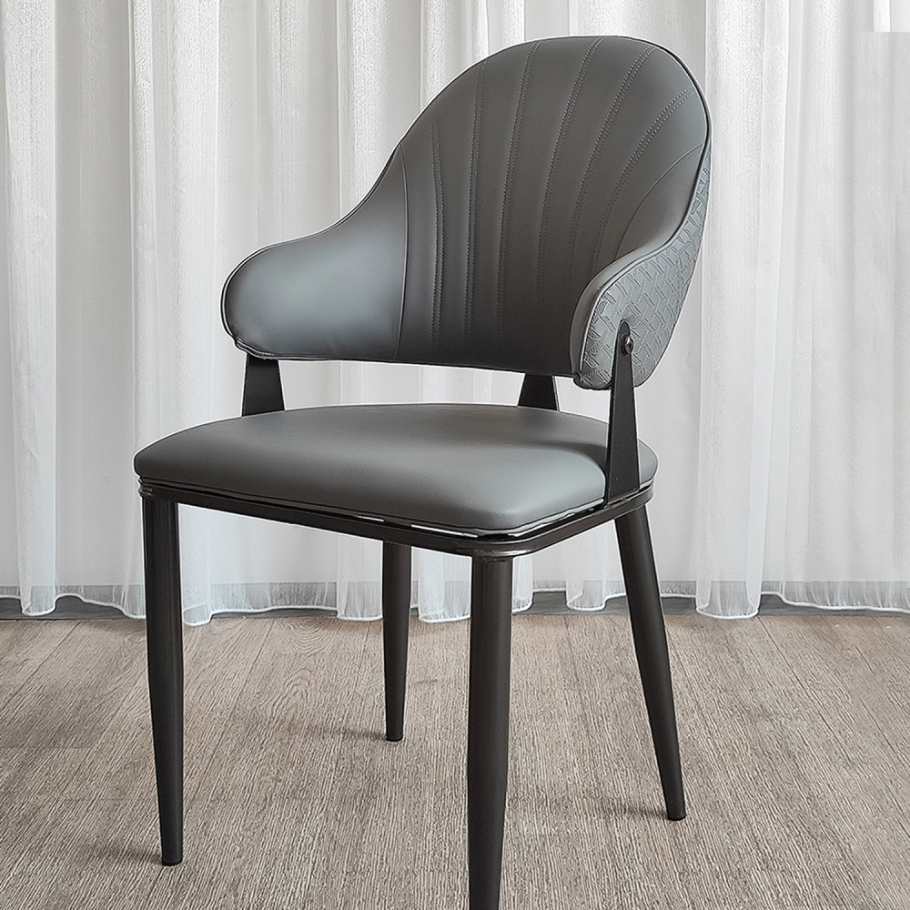 Стул металлический Baizheng 90×49×46 см, искусственная кожа, серый, до 150 кг