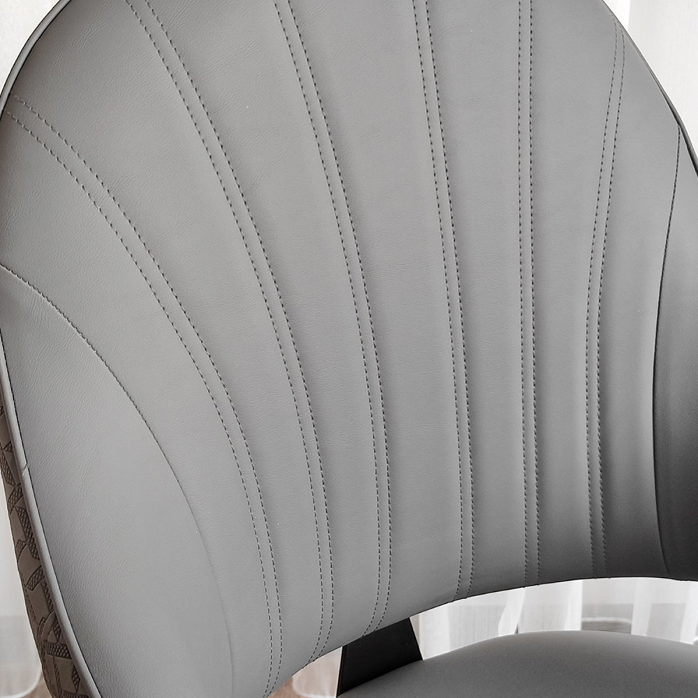 Стул металлический Baizheng 90×49×46 см, искусственная кожа, серый, до 150 кг