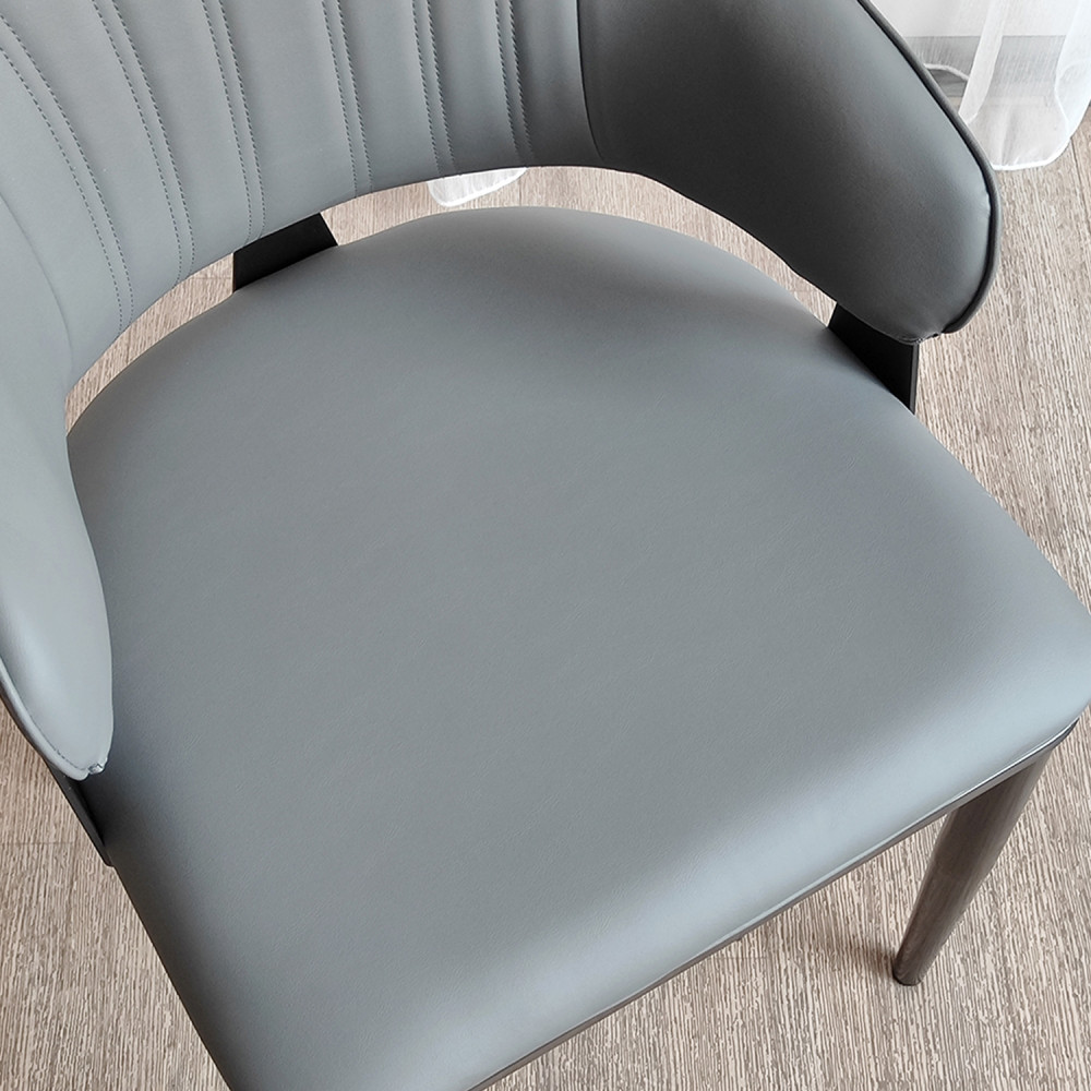 Стул металлический Baizheng 90×49×46 см, искусственная кожа, серый, до 150 кг