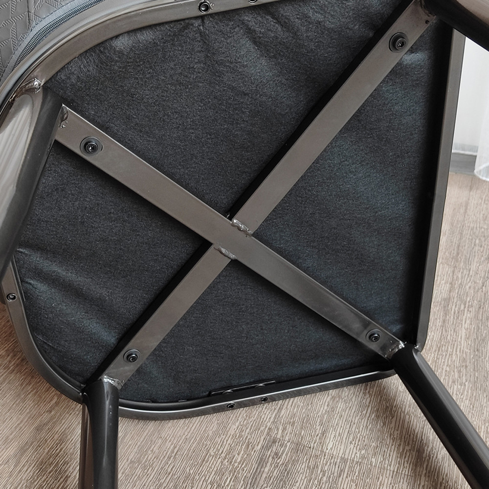 Стул металлический Baizheng 90×49×46 см, искусственная кожа, серый, до 150 кг