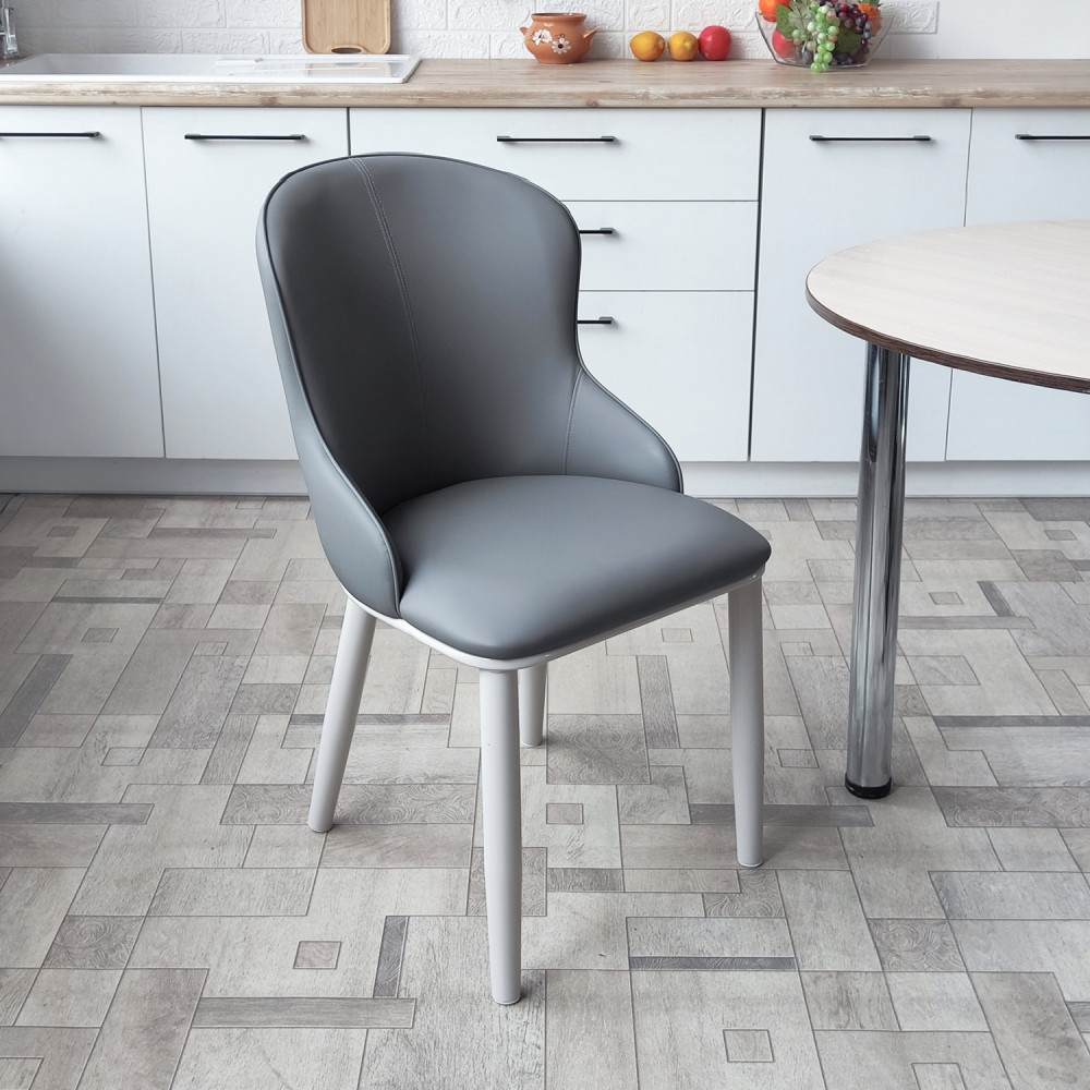 Стул металлический Baizheng 87×47×46 см, искусственная кожа, серый, до 150 кг