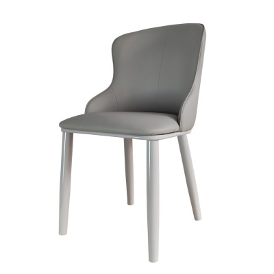 Стул металлический 87*47*46 см до 150 кг искусственная кожа светло серый Baizheng