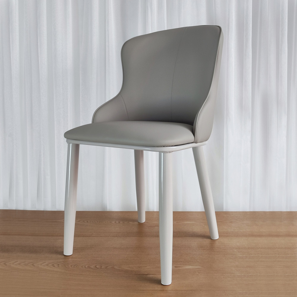 Стул металлический Baizheng 87×47×46 см, искусственная кожа, светло-серый, до 150 кг