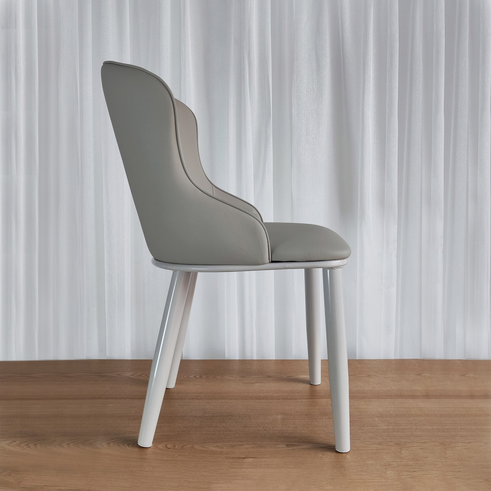Стул металлический Baizheng 87×47×46 см, искусственная кожа, светло-серый, до 150 кг