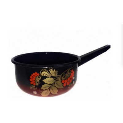 Ковш эмалированный 1,5 л без крышки красно-черный Рябинушка Стальэмаль Ковш эмалированный 1,5 л без крышки красно-черный Рябинушка Стальэмаль