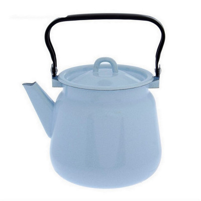 Чайник эмалированный 3,5 л петля серо-голубой Стальэмаль