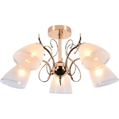 Люстра 5 плафонов 63*28 см E27 60Вт 20м2 плафон стекло золото Baizheng