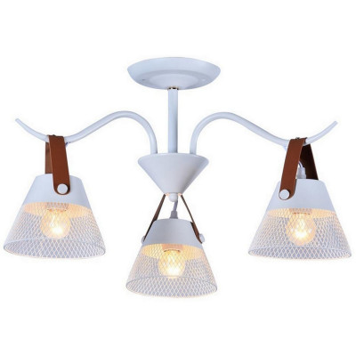 Люстра 3 плафона 60*32 см E27 60Вт 12м2 плафон металл белый  Baizheng