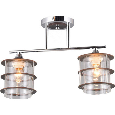 Люстра 2 плафона 41*13*27 см E27 60Вт 9м2 плафон стекло хром  Baizheng