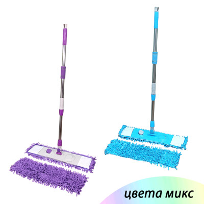Швабра металлическая 125 см насадка микрофибра 55х15 см 2 шт микс Baizheng Швабра металлическая 125 см насадка микрофибра 55х15 см 2 шт микс Baizheng
