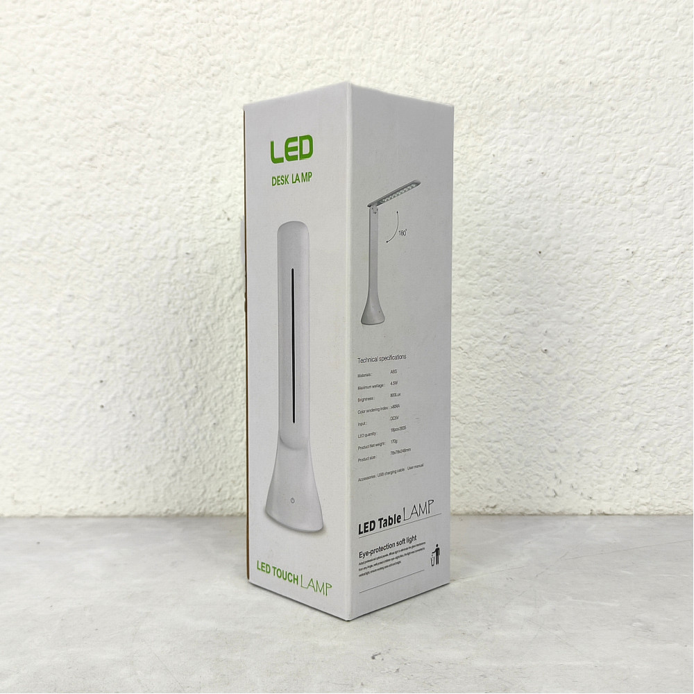 Лампа светодиодная настольная 18,6*7,6*30 см 5Вт USB складная белый Baizheng