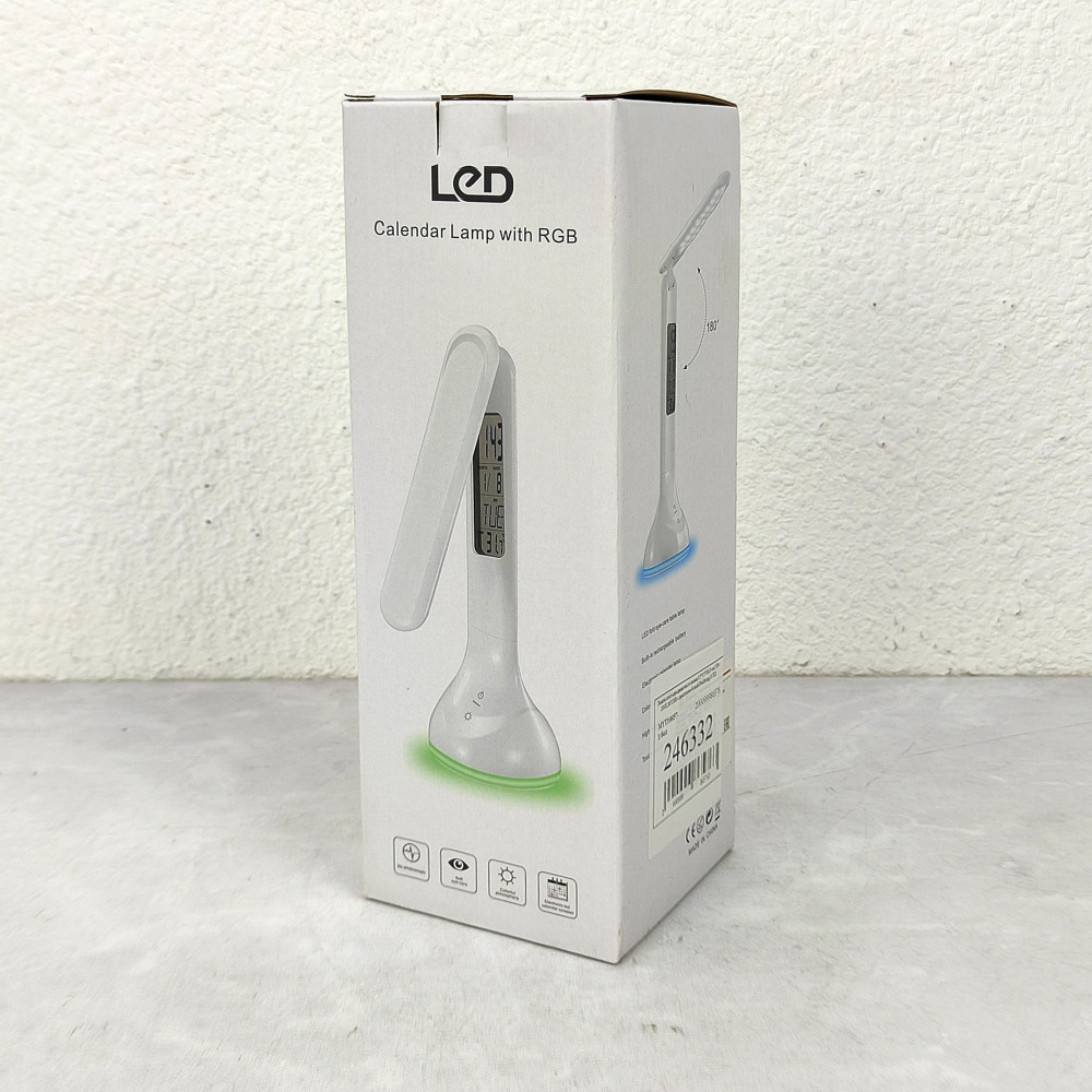 Лампа светодиодная настольная 15*15*36,9 см 5Вт 200LM USB c дисплеем белый Baizheng