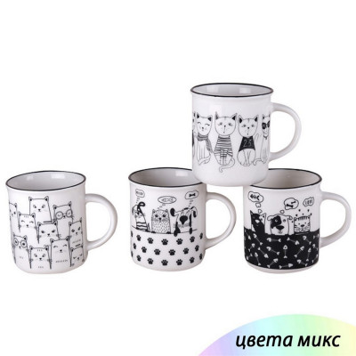 Кружка керамическая 300 мл микс Кошки Baizheng