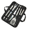 Мини фото Набор нерж сталь для барбекю 6 пр 35 см вилка лопатка нож щетка щипцы чехол Baizheng