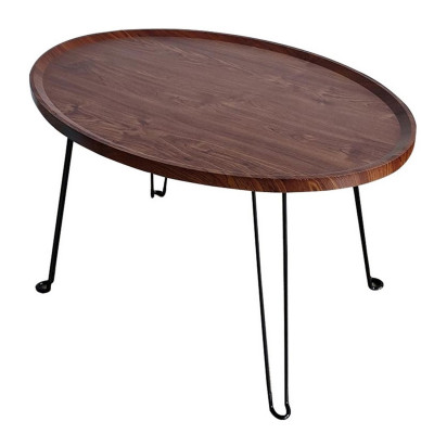 Стол МДФ журнальный 60*32*70 см рама металл черный орех Baizheng