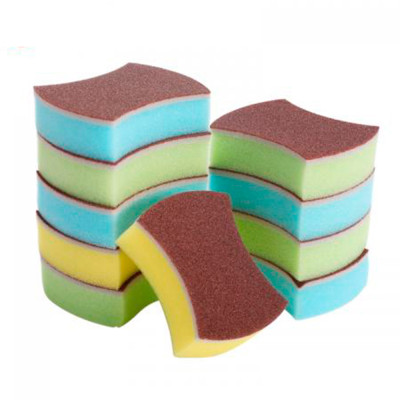 Губка поролоновая с фиброй для посуды 10 шт 10х8х3 см в ассортименте Baizheng Губка поролоновая с фиброй для посуды 10 шт 10х8х3 см в ассортименте Baizheng