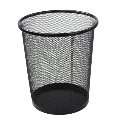 Корзина нержавеющая сталь для мусора 8 л 26,5х24х18,5 см круг сетчатое без крышки черный Baizheng