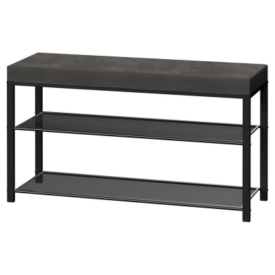 Банкетка металлическая 88,5х30х49 см черный сиденье серый Торонто 33С ЗМИ