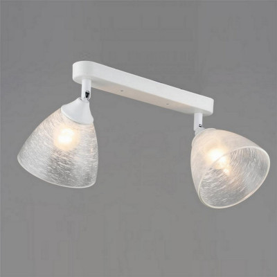 Светильник спот 2 плафона 38,5*12,5*20 см Е27 60Вт 4м2 плафон стекло белый Baizheng