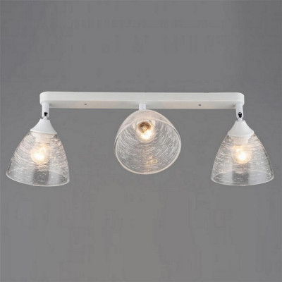 Светильник спот 3 плафона 56*12,5*20 см Е27 60Вт 6м2 плафон стекло белый Baizheng