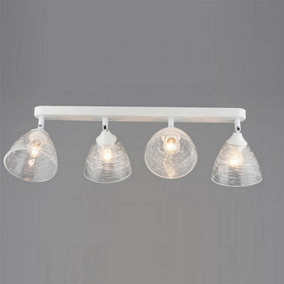 Светильник спот 4 плафона 68*12*20 см Е27 60Вт 8м2 плафон стекло белый Baizheng