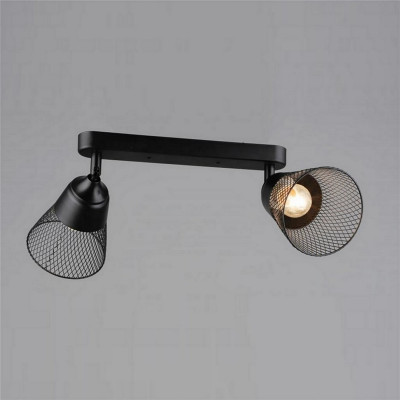 Светильник спот 2 плафона 38*12,5*22 см Е27 60Вт 4м2 плафон металл черный Baizheng