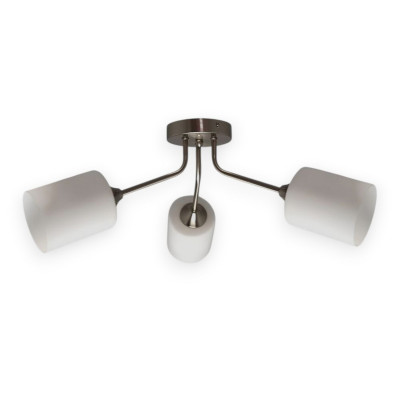 Люстра 3 плафона 56*22 см Е27 60Вт 12м2 плафон стекло никель Baizheng