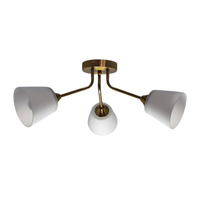 Люстра 3 плафона 52,5*22,5 см Е27 60Вт 12м2 плафон стекло золото Baizheng