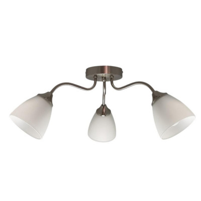 Люстра 3 плафона 59*21,5 см Е27 60Вт 12м2 плафон стекло никель Baizheng