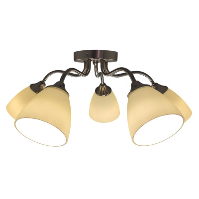 Люстра 5 плафонов 59*21,5 см Е27 60Вт 20м2 плафон стекло никель Baizheng Люстра 5 плафонов 59*21,5 см Е27 60Вт 20м2 плафон стекло никель Baizheng