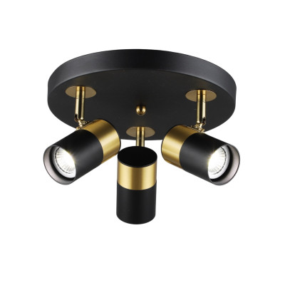 Светильник спот 3 плафона 29*15 см GU10 50Вт 6м2 черный медь Baizheng